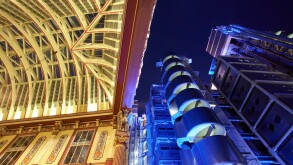 Lloyds Insurance building in City of London financial district of London England UK. Image shot 2014. Exact date unknown.