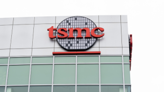 TSMC's logo on the outside of its North America headquarters in San Jose, California