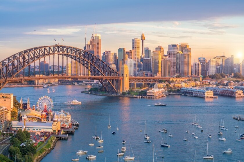 Downtown Sydney skyline in Australia