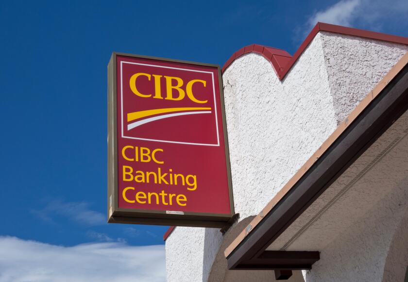 CIBC bank sign in Osoyoos, BC