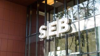 Klaipeda, Lithuania - July 28, 2019: Entrance of SEB Bank