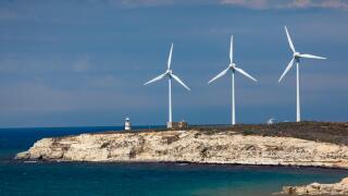 Wind turbines, Bozcaada, Turkey