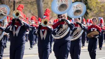 High school marching band sousaphone player - USA