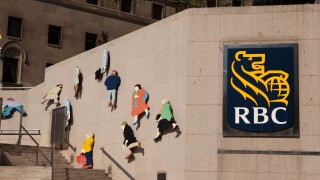 A view of the Royal Bank of Canada's building in downtown Toronto, Canada