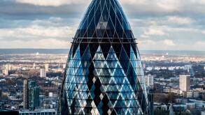 The Gherkin building, London, UK.
