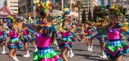 Cyprus, Limassol (Lemesos), Grand Carnival Parade held annually in March, Colourful Parade Participants
