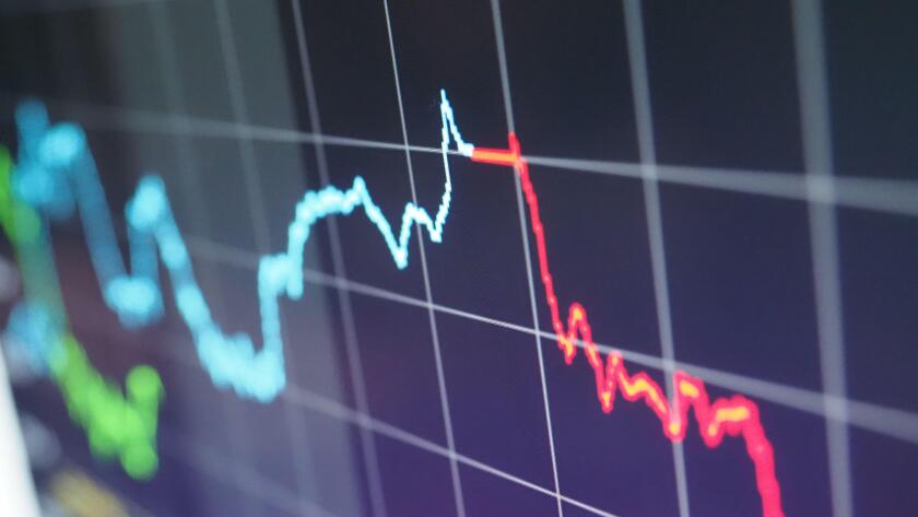 World GOLD Spot Stock market graph indicator on monitor. Gold graph on digital screen monitor for invester analysis. trading gold spot on stock market