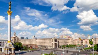 Central square of Kiev, Ukraine. Image shot 09/2013. Exact date unknown.