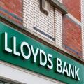 Lloyds Bank Black Horse sign and name over a branch of the bank in UK.