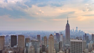 A view over midtown and downtown Manhattan, New York City, USA.