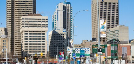 Canada, Manitoba Province, Winnipeg, downtown and buildings