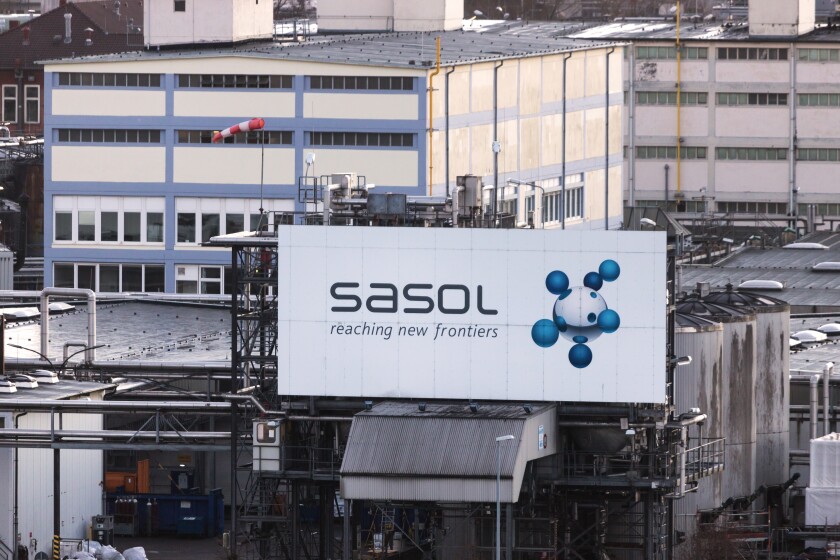 hamburg, hamburg/germany - 04 01 2020: sasol factory in hamburg germany