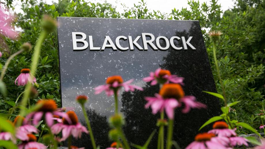 A logo sign outside of a facility occupied by BlackRock, Inc., in Wilmington, Delaware.