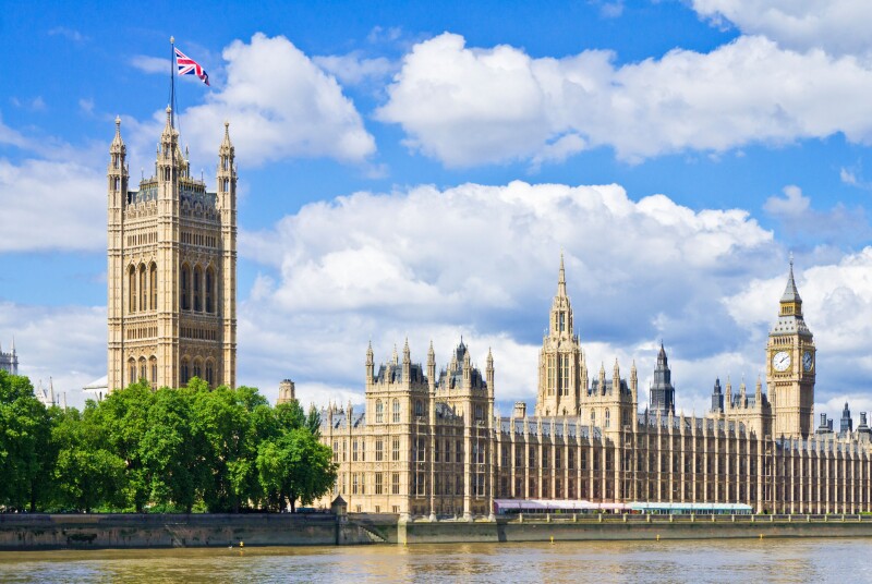 London Skyline London Houses of Parliament London Big Ben London City of london City London Cityscape Union Flag flying England GB UK Europe