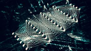 Artificial deep neural network, digital background, 3d illustration