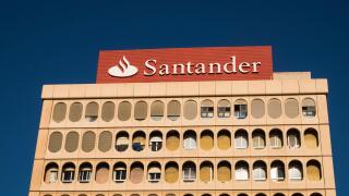 Banco Santander head office in Plaza de Candelaria, santa Cruz, tenerife,  Canary Islands, Spain.