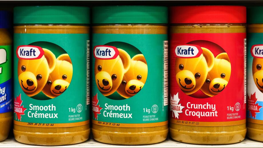 Toronto, Canada - Dec. 26, 2023: Bottles of Kraft Peanut Butter on a store shelf