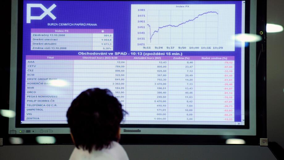Prague, Czech Republic. 14th Oct, 2008. ***FILE PHOTO*** Prague Stock Exchange (PSE), pictured on October 14, 2008, in Prague, Czech Republic. Credit: Rene Volfik/CTK Photo/Alamy Live News