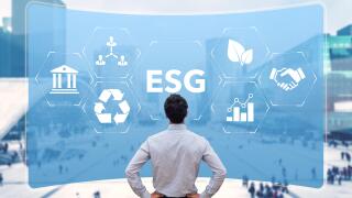 ESG Environmental Social Governance sustainable development and investment evaluation. Green ethical business preserving resources, reducing CO2, cari