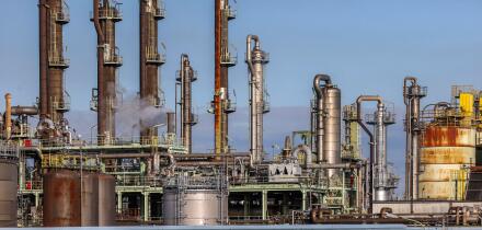 Industrial plant in the chemical park, OQ Chemicals plant Ruhrchemie, Oberhausen, North Rhine-Westphalia, Germany
