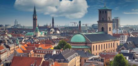 Copenhagen. Image of Copenhagen skyline during sunny day.