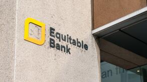 Toronto, Canada-August 25, 2021: EQ Bank sign at their headquarters in Toronto, Canada.