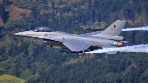 Flight of F-16 Falcon at Airpower in Zeltweg, Austria