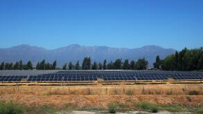 Solar panels installed in a rural area