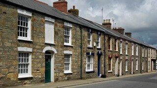 old tin miners cottages at chacewater near truro in cornwall, uk