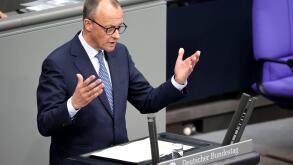 Friedrich Merz, Vorsitzender der CDU/CSU Bundestagsfraktion, Vorsitzender der CDU, 213. Bundestagssitzung, DEU, Berlin, 13.03.2025 *** Friedrich Merz, Chairman of the CDU CSU parliamentary group, Chairman of the CDU, 213 Bundestag session, DEU, Berlin, 13