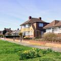 Houses on Staines Road, Bedfont, London Borough of Hounslow, Greater London, England, United Kingdom