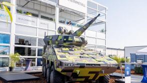 BOXER Skyranger 30, anti-aircraft tank. Short-range air defense assault system from Rheinmetall. at ILA Berlin