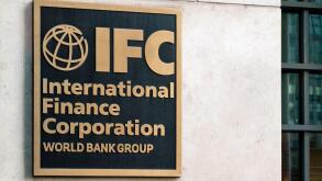 Sign outside of the International Finance Corporation, IFC, part of the World Bank Group.