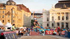 ZURICH - SWITZERLAND 8 SEP 21: Maryna Bekh-Romanchuk competing in the long jump at the Wanda Diamond League Final at the Sechselautenplatz, Zurich on
