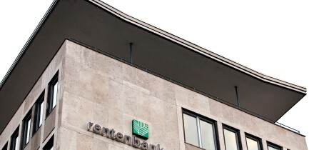 Logo of the Landwirtschaftliche Rentenbank, agricultural mortgage bank, on the headquarters' facade, Frankfurt am Main, Hesse