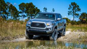 Toyota Tacoma brought out to the woods in South Florida after new lift and tires beautiful shots of this amazing truck. It looks means and aggressive.