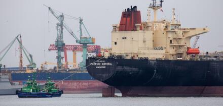 March 13, 2026: Tuzla, Turkey: Massive container and cargo ships docked at the piers or positioned in dry docks within the Tuzla Shipyards Zone showcase the region's intense industrial activity. As the Strait of Hormuz remains effectively closed due to on