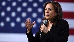 Democratic US Senator Kamala Harris speaks at the National Forum on Wages and Working People, Las Vegas, Nevada, USA on April 27, 2019.