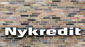 Viby, Denmark - June 11, 2016: Nykredit sign on a wall. New Credit called Nykredit in danish is one of Denmark's leading financial services companies
