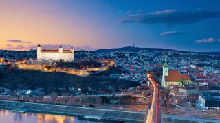Bratislava, Slovakia. Image of Bratislava, the capital city of Slovakia during sunset.