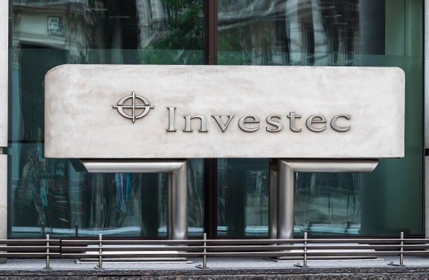 Investec London Head Office at 30 Gresham Street in the City of London UK. Investec is a specialist banking and asset management group.