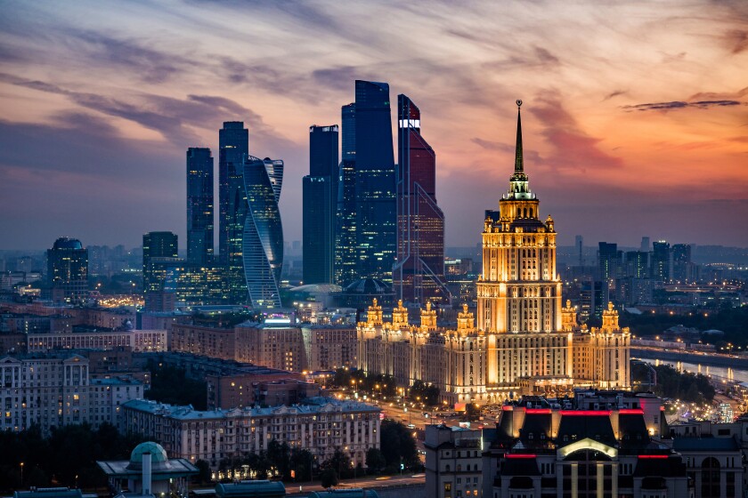 Moscow Cityscape at Sunset, Russia