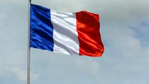 French flag, clouds