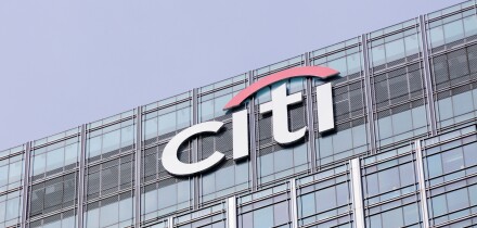 Detail of the Citi Tower, Canary Wharf, Docklands, London, England, UK