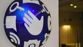 A logo of Globe Telecom is seen at a Globe service center in Edsa, Quezon City, metro Manila, Philippines, May 7, 2018. Picture taken May 7, 2018. REUTERS/Dondi Tawatao