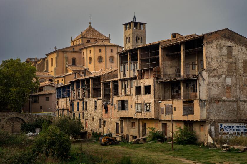 Old houses to be restored in the small Catalan town of Vic, Spain