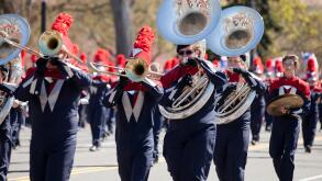 High school marching band sousaphone player - USA