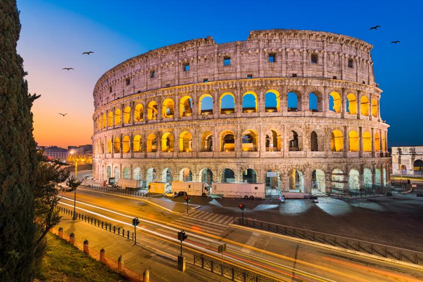 Colosseum in Rome, Italy at night