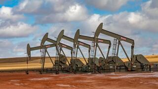 Watford City, North Dakota - Oil production in the Bakken shale formation.