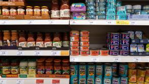 Inside a Sainsbury supermarket at Leicester Square, London.